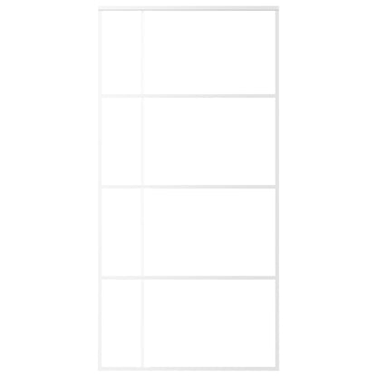 Schuifdeur 02,5X205 Cm Esg-Glas En Aluminium Wit 102.5 x 205 cm Doorzichtig