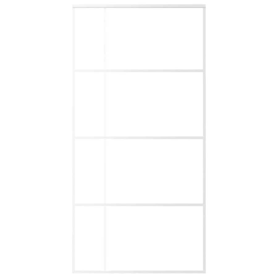 Schuifdeur 02,5X205 Cm Esg-Glas En Aluminium Wit 102.5 x 205 cm Doorzichtig