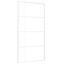 Schuifdeur 102,5x205 cm mat ESG-glas en aluminium wit 102.5 x 205 cm Mat