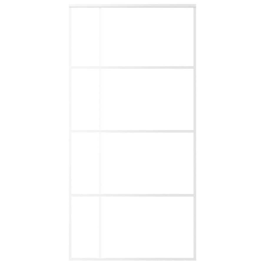 Schuifdeur 102,5x205 cm mat ESG-glas en aluminium wit 102.5 x 205 cm Mat