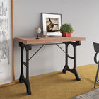 Dining table 110x65x82 cm solid spruce and iron