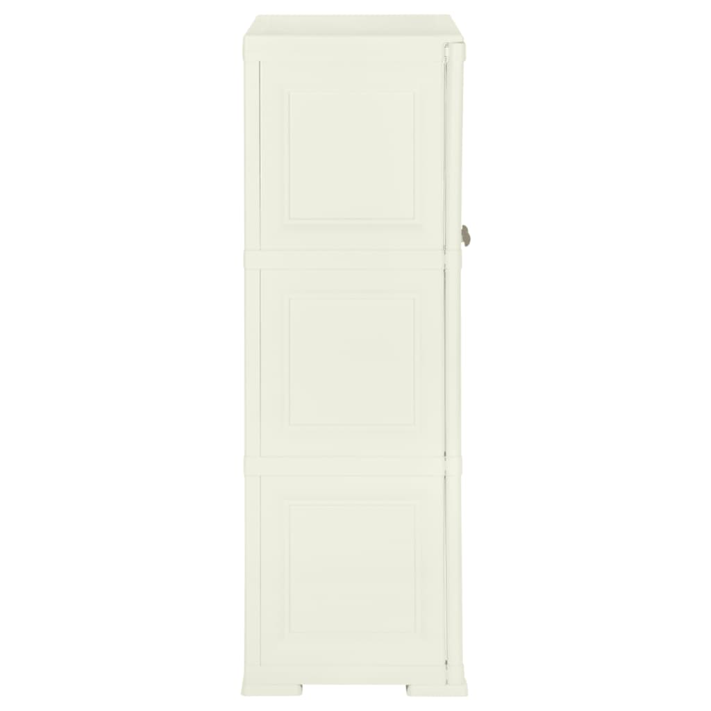 Opbergkast Hout-Look Kunststof Vanille-Ijskleurig 79 x 43 x 125 cm Crème