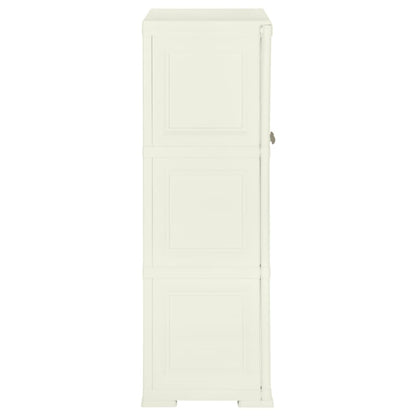 Opbergkast Hout-Look Kunststof Vanille-Ijskleurig 79 x 43 x 125 cm Crème