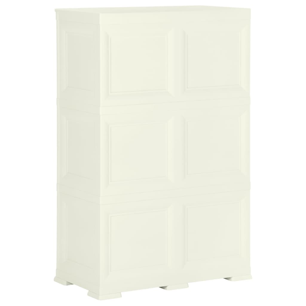Opbergkast Hout-Look Kunststof Vanille-Ijskleurig 79 x 43 x 125 cm Crème