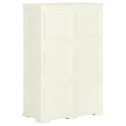 Opbergkast Hout-Look Kunststof Vanille-Ijskleurig 79 x 43 x 125 cm Crème