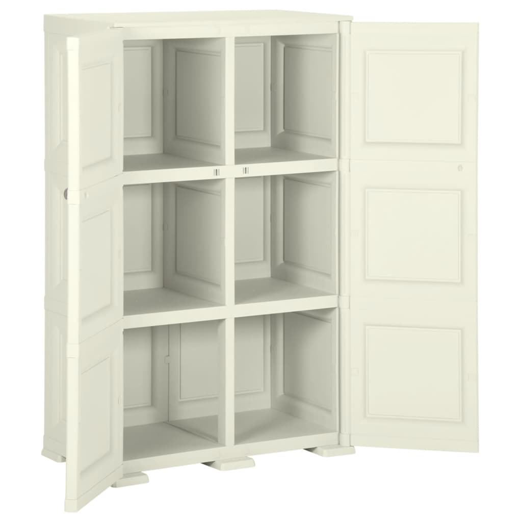 Opbergkast Hout-Look Kunststof Vanille-Ijskleurig 79 x 43 x 125 cm Crème