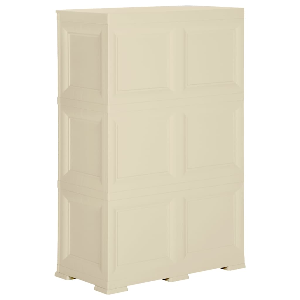 Opbergkast Hout-Look Kunststof Angora 79 x 43 x 125 cm Wit