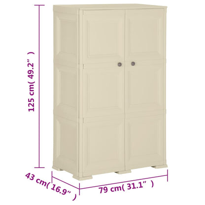 Opbergkast Hout-Look Kunststof Angora 79 x 43 x 125 cm Wit