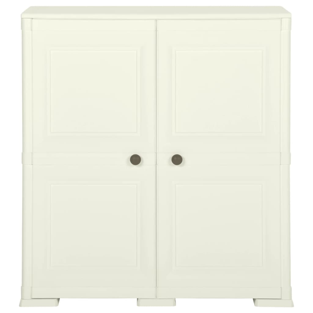 Opbergkast Hout-Look 79X43X85,5 Cm Kunststof Vanille-Ijskleurig 79 x 43 x 85.5 cm Crème
