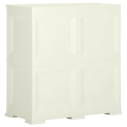 Opbergkast Hout-Look 79X43X85,5 Cm Kunststof Vanille-Ijskleurig 79 x 43 x 85.5 cm Crème