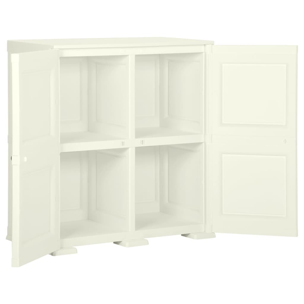 Opbergkast Hout-Look 79X43X85,5 Cm Kunststof Vanille-Ijskleurig 79 x 43 x 85.5 cm Crème