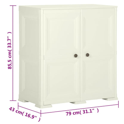 Opbergkast Hout-Look 79X43X85,5 Cm Kunststof Vanille-Ijskleurig 79 x 43 x 85.5 cm Crème