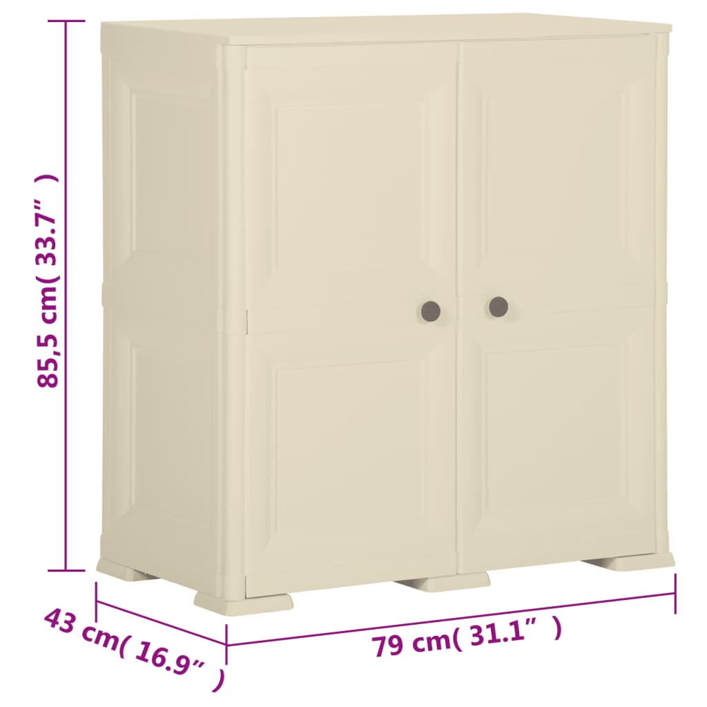 Opbergkast Hout-Look 79X43X85,5 Cm Kunststof Angora 79 x 43 x 85.5 cm Wit