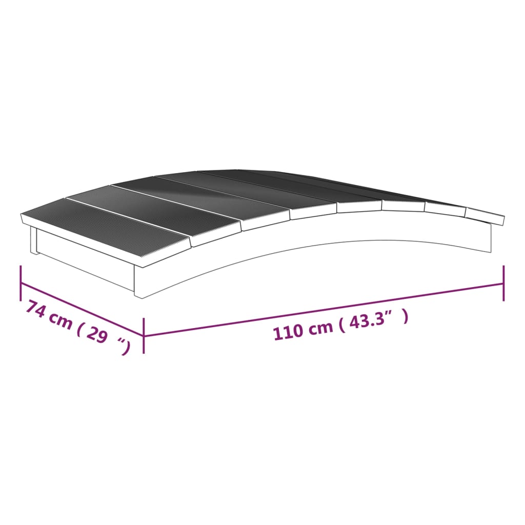 Tuinbrug Geïmpregneerd Massief Grenenhout 110 x 74 cm