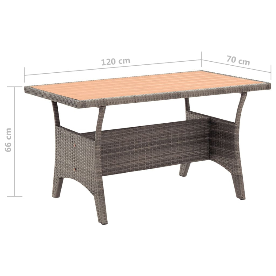 -Delige Tuinset Met Kussens Poly Rattan Grijs PS-plaat