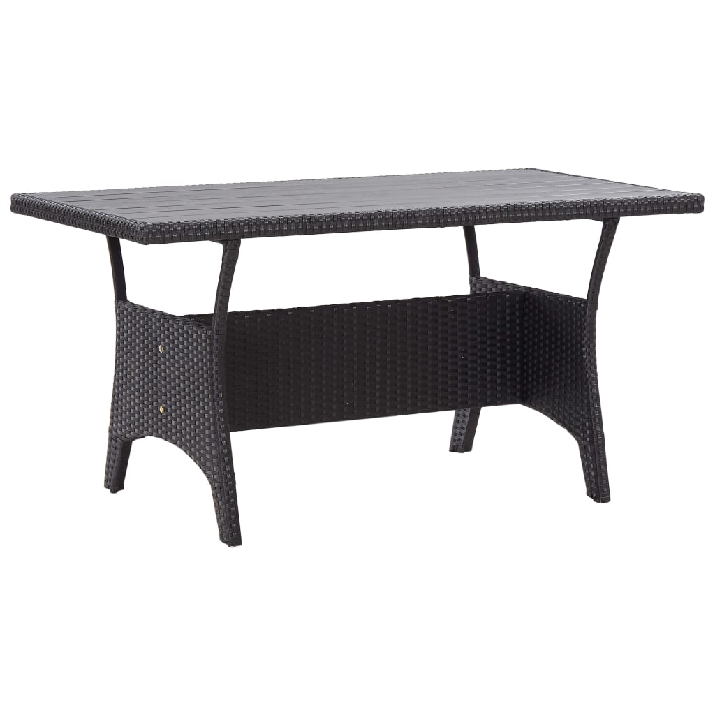 3-Delige Tuinset Met Kussens Poly Rattan Zwart PS-plaat
