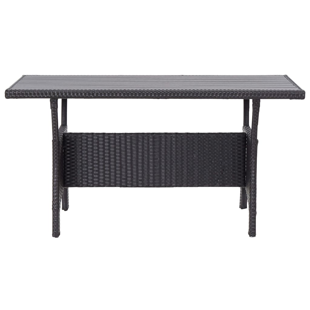 3-Delige Tuinset Met Kussens Poly Rattan Zwart PS-plaat