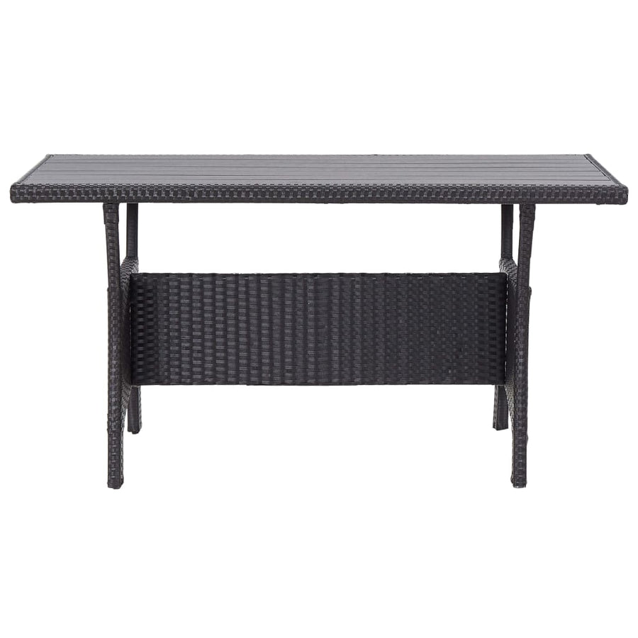 3-Delige Tuinset Met Kussens Poly Rattan Zwart PS-plaat