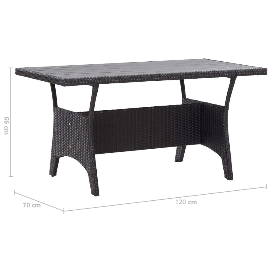 3-Delige Tuinset Met Kussens Poly Rattan Zwart PS-plaat