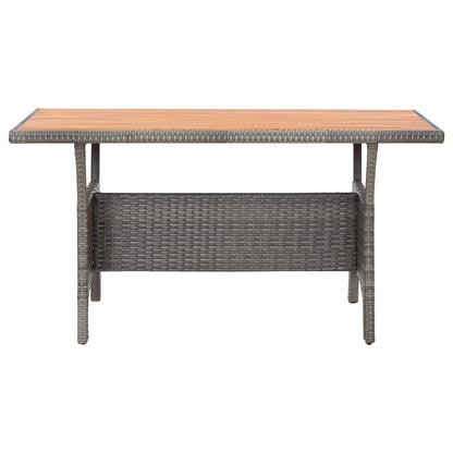 -Delige Tuinset Poly Rattan En Grijs Massief acaciahout