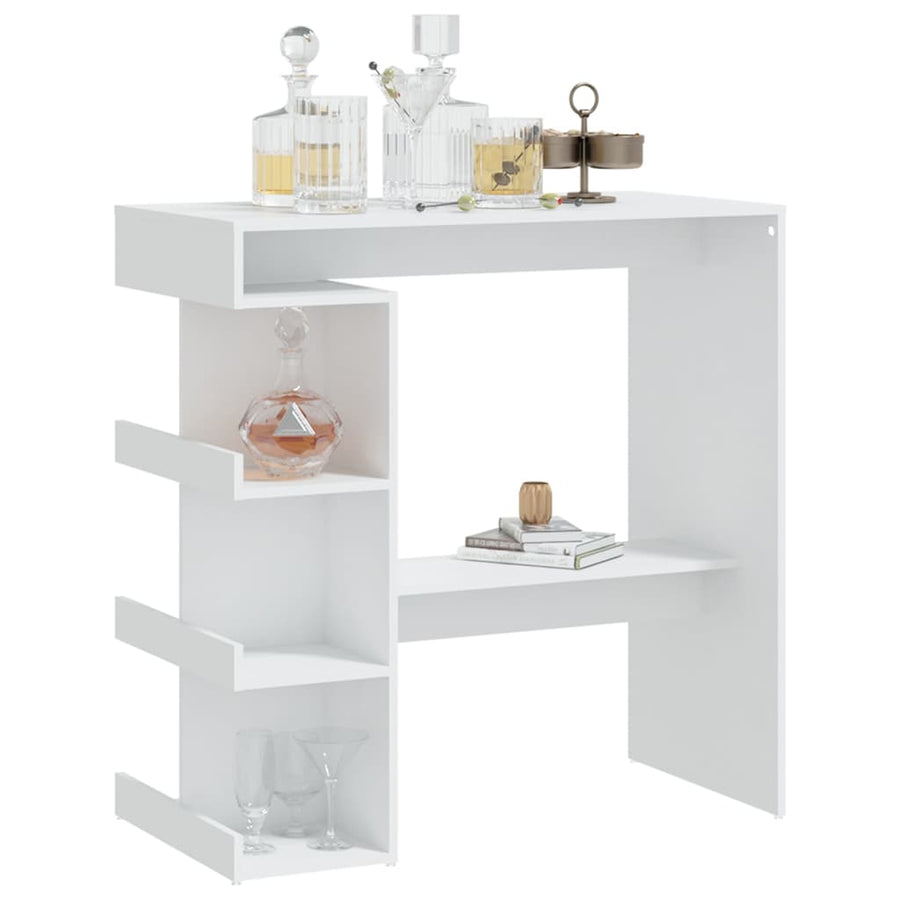 Bartafel Met Opbergrek 00X50X0,5 Cm Spaanplaat Wit