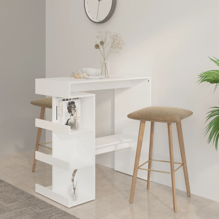 Bartafel Met Opbergrek 00X50X0,5 Cm Spaanplaat Wit