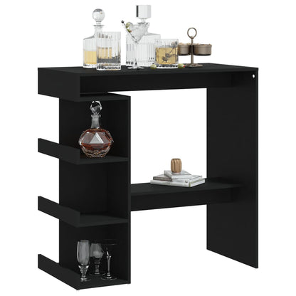 Bartafel Met Opbergrek 00X50X0,5 Cm Spaanplaat Zwart