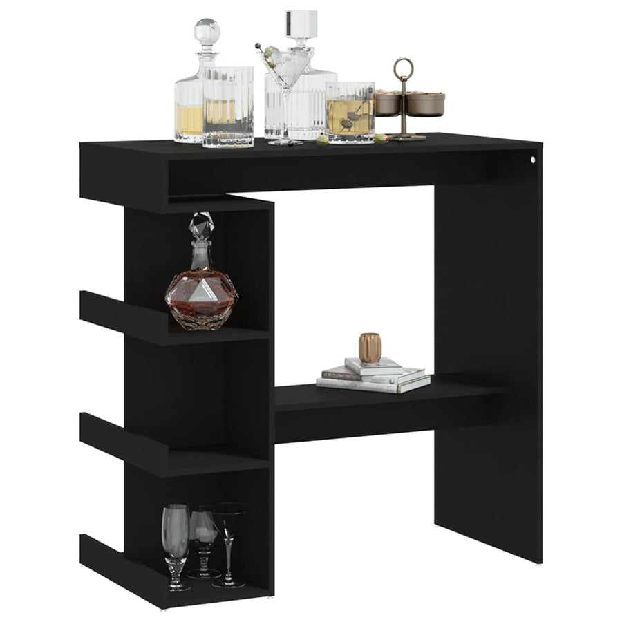 Bartafel Met Opbergrek 00X50X0,5 Cm Spaanplaat Zwart