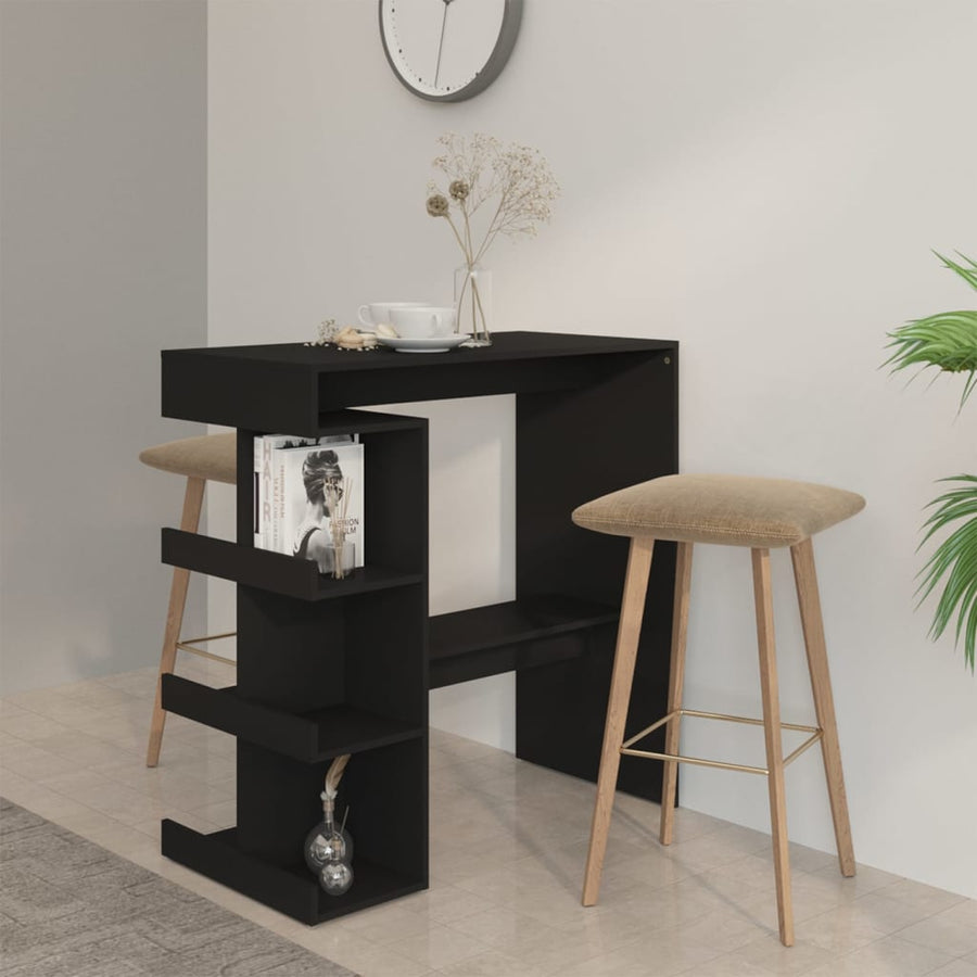 Bartafel Met Opbergrek 00X50X0,5 Cm Spaanplaat Zwart