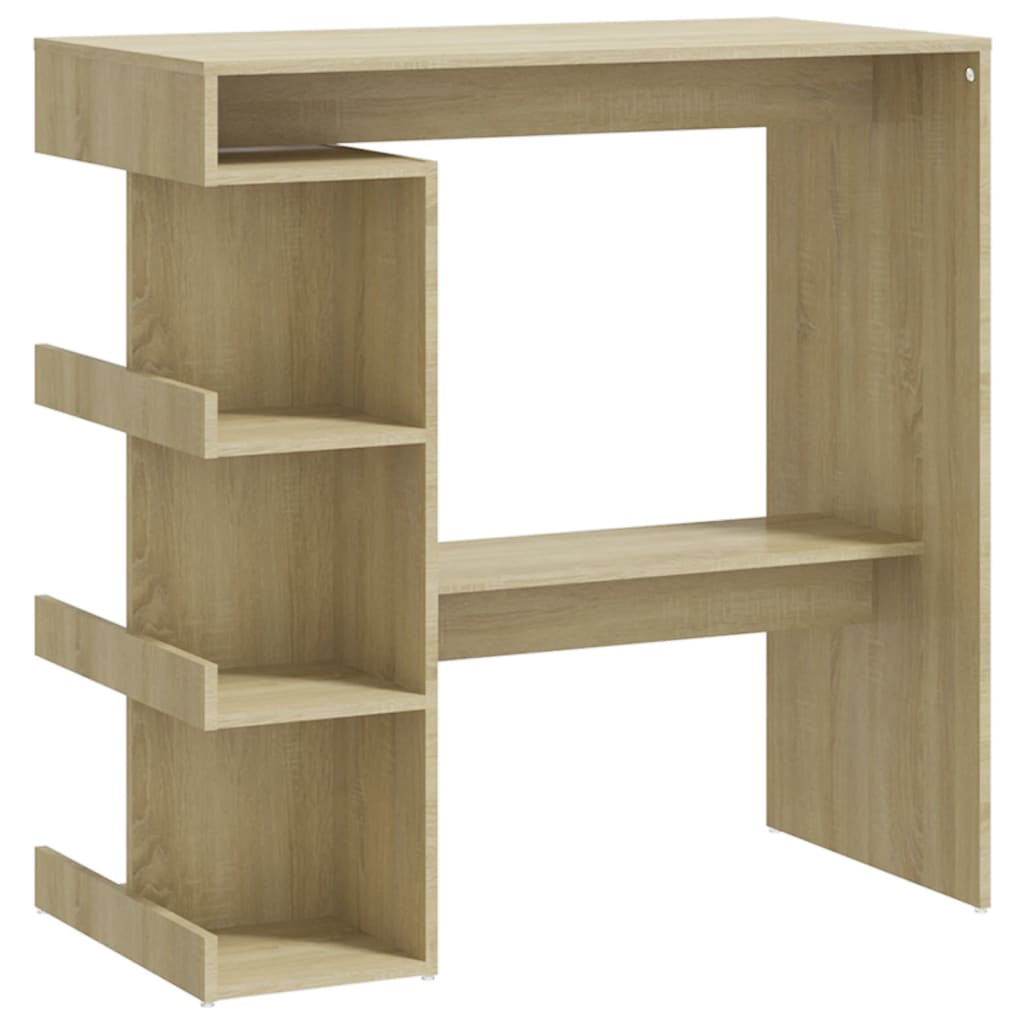 Bartafel Met Opbergrek 00X50X0,5 Cm Spaanplaat Sonoma eiken