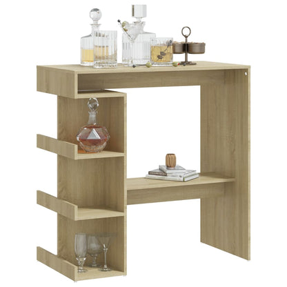 Bartafel Met Opbergrek 00X50X0,5 Cm Spaanplaat Sonoma eiken