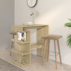 Bar table with storage rack 100x50x101.5 cm wood sonoma oak