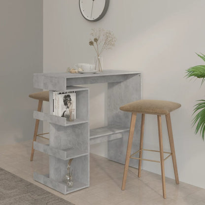 Bartafel Met Opbergrek 00X50X0,5 Cm Spaanplaat Betongrijs