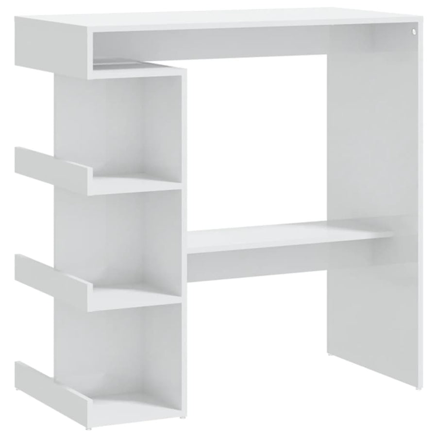Bartafel Met Opbergrek 00X50X0,5 Cm Hoogglans wit