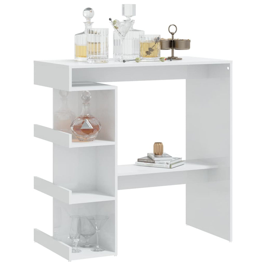 Bartafel Met Opbergrek 00X50X0,5 Cm Hoogglans wit