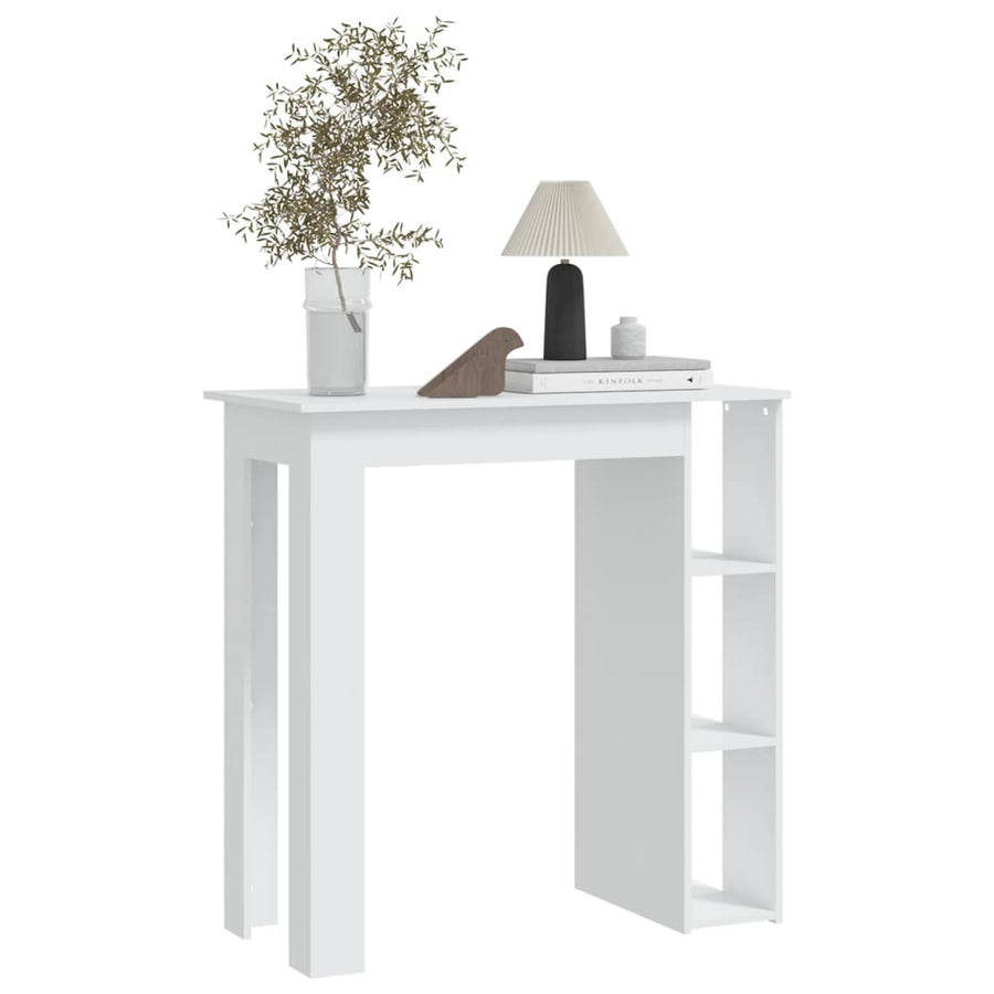 Bartafel Met Schap 02X50X03,5 Cm Spaanplaat Wit