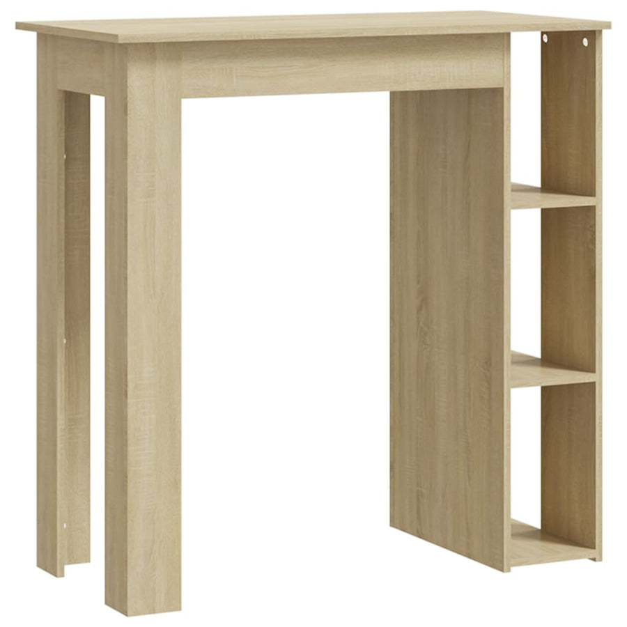 Bartafel Met Schap 02X50X03,5 Cm Spaanplaat Kleur Sonoma eiken