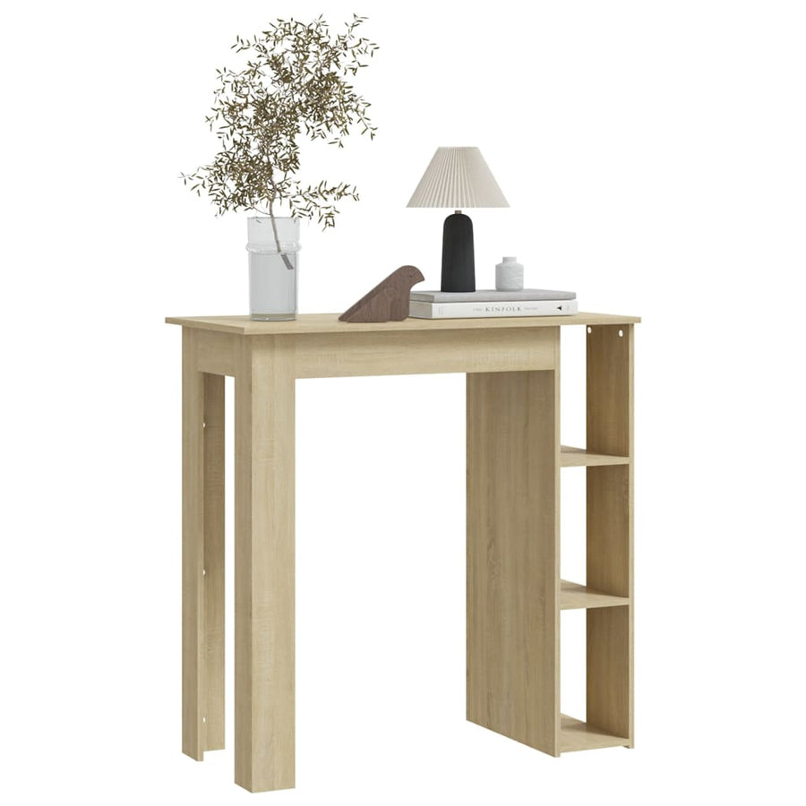 Bartafel Met Schap 02X50X03,5 Cm Spaanplaat Kleur Sonoma eiken