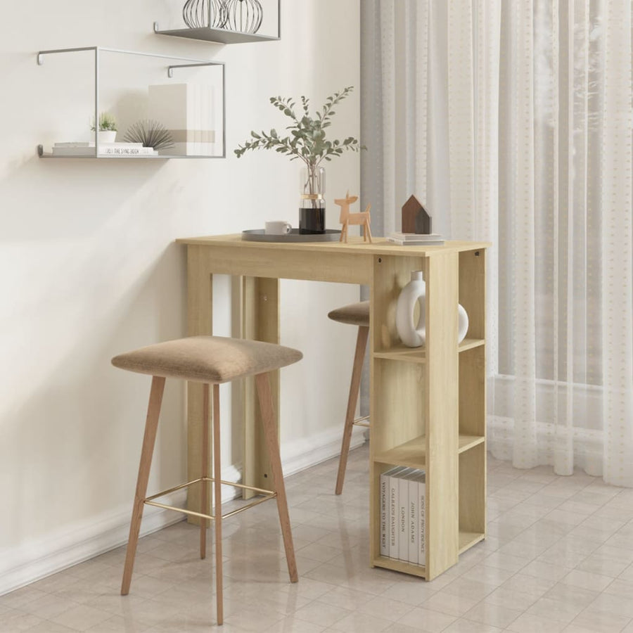 Bartafel Met Schap 02X50X03,5 Cm Spaanplaat Kleur Sonoma eiken