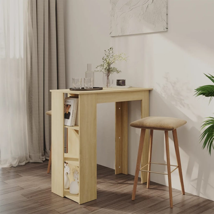 Bartafel Met Schap 02X50X03,5 Cm Spaanplaat Kleur Sonoma eiken