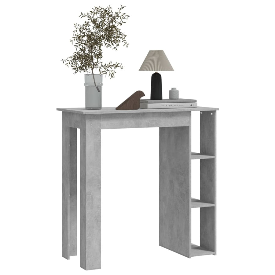 Bartafel Met Schap 02X50X03,5 Cm Spaanplaat Betongrijs