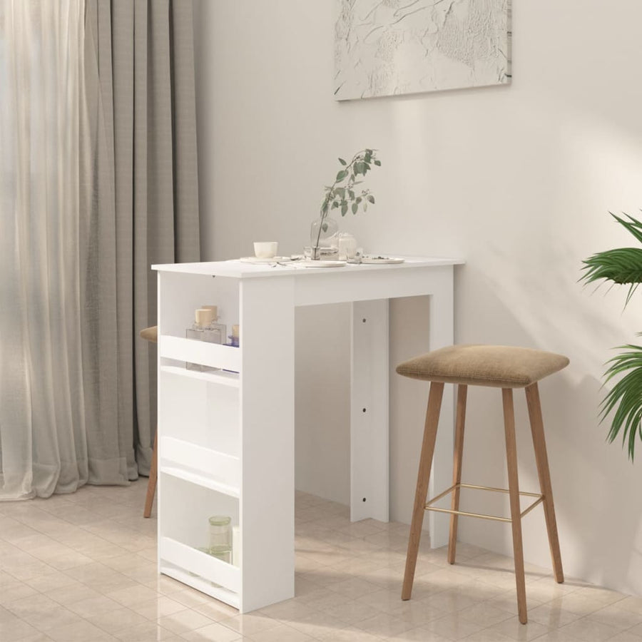 Bartafel Met Opbergrek 02X50X03,5 Cm Spaanplaat Wit