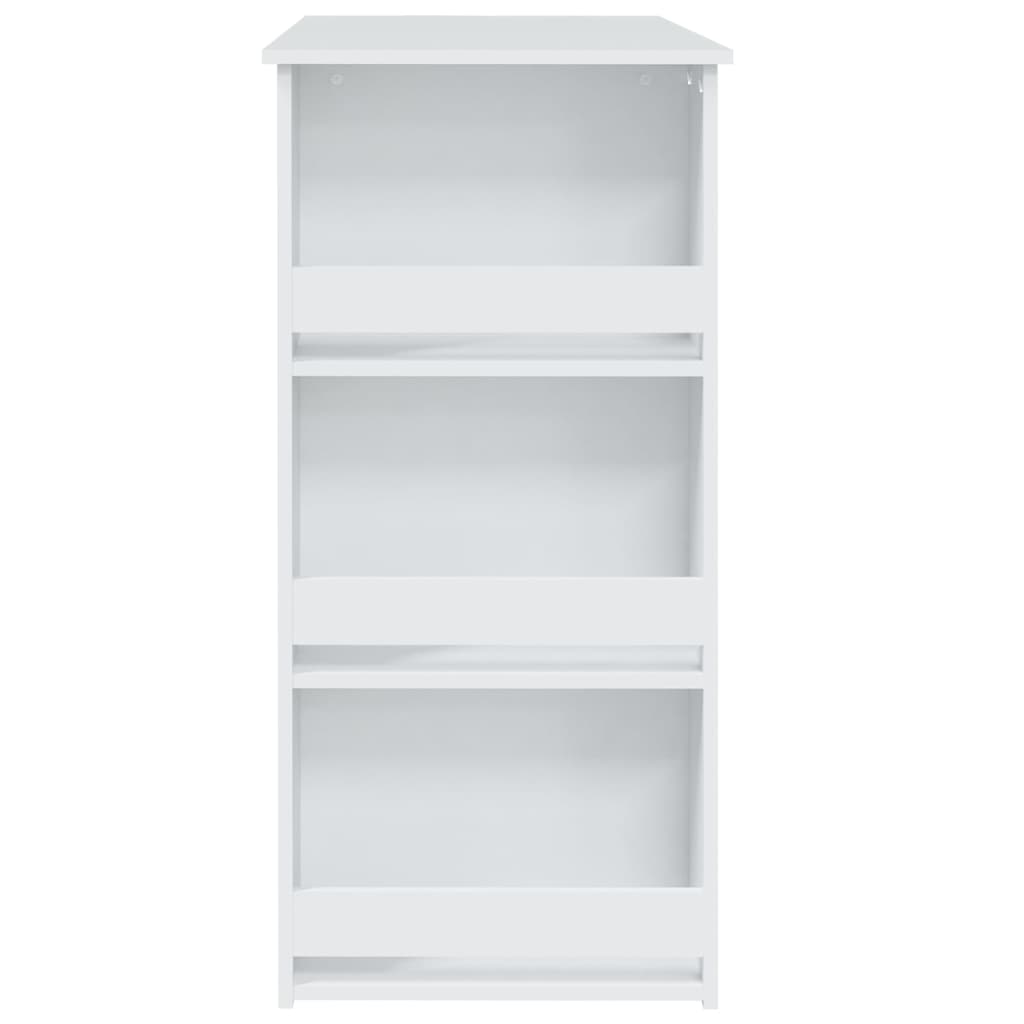 Bartafel Met Opbergrek 02X50X03,5 Cm Spaanplaat Wit