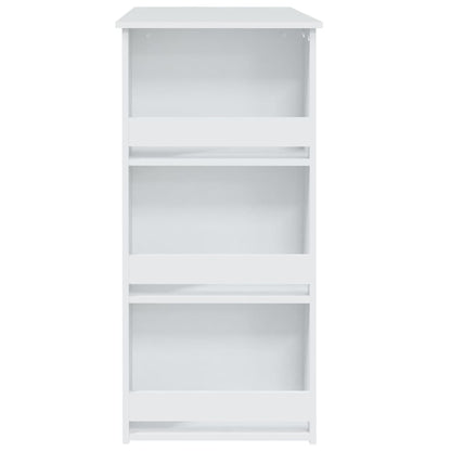 Bartafel Met Opbergrek 02X50X03,5 Cm Spaanplaat Wit