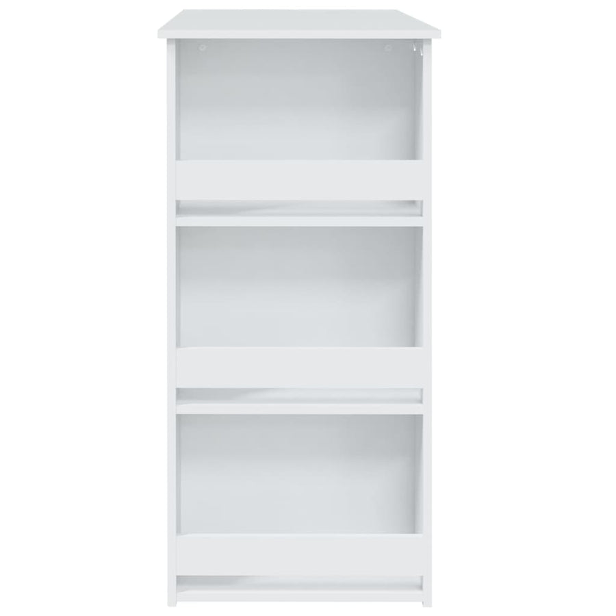 Bartafel Met Opbergrek 02X50X03,5 Cm Spaanplaat Wit