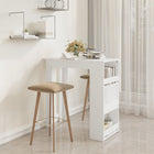 Bar table with storage rack 102x50x103.5 cm engineered wood white