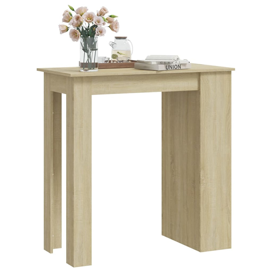 Bartafel Met Opbergrek 02X50X03,5 Cm Spaanplaat Sonoma eiken