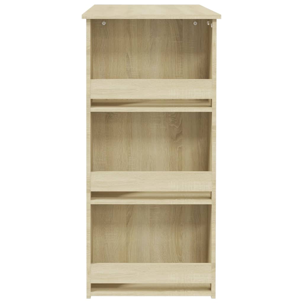 Bartafel Met Opbergrek 02X50X03,5 Cm Spaanplaat Sonoma eiken