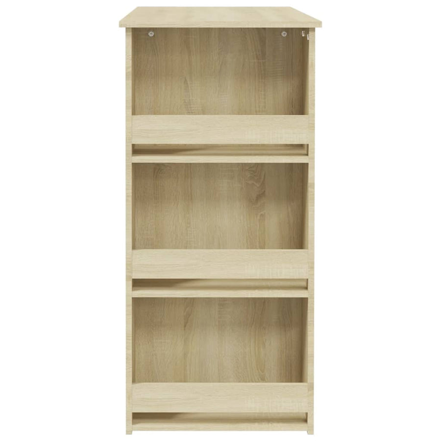 Bartafel Met Opbergrek 02X50X03,5 Cm Spaanplaat Sonoma eiken