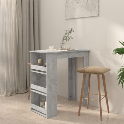 Bartafel Met Opbergrek 02X50X03,5 Cm Spaanplaat Betongrijs